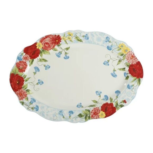 🦋 New Pioneer Woman Sweet Rose Serving Platter, Qty 1 - Picture 4 of 7